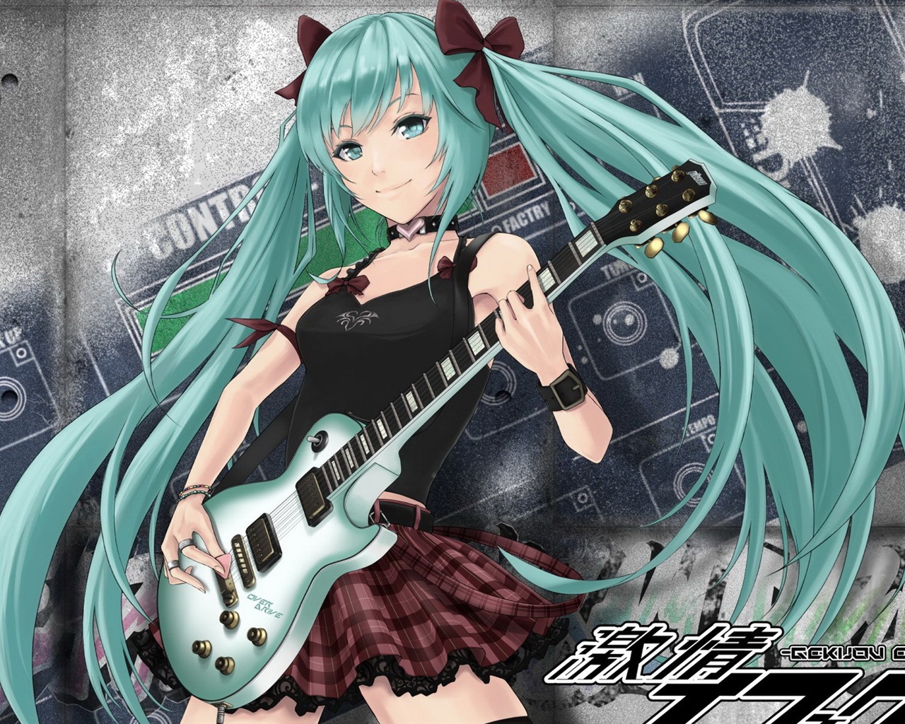 Hudební kytara Anime girl HD tapety na plochu #14 - 1280x1024