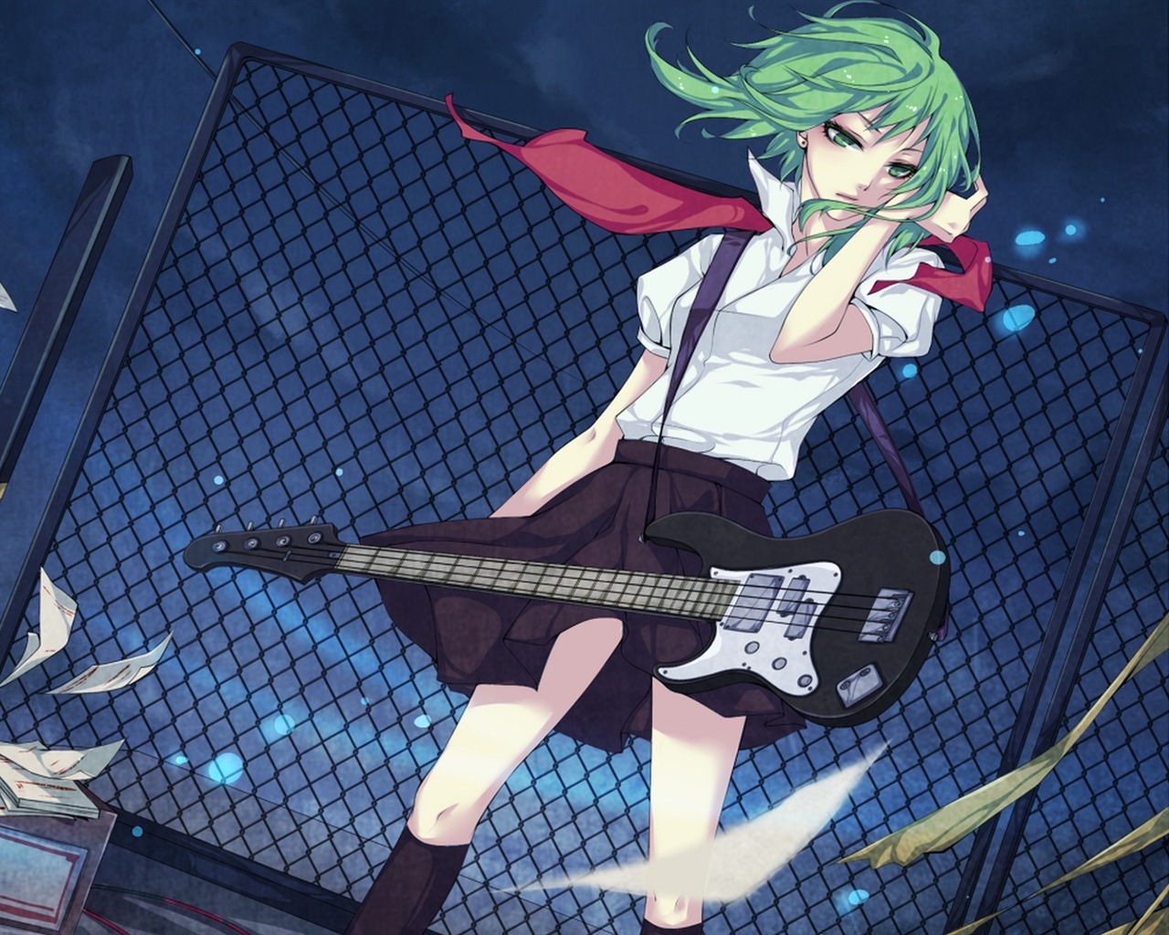 Hudební kytara Anime girl HD tapety na plochu #16 - 1280x1024