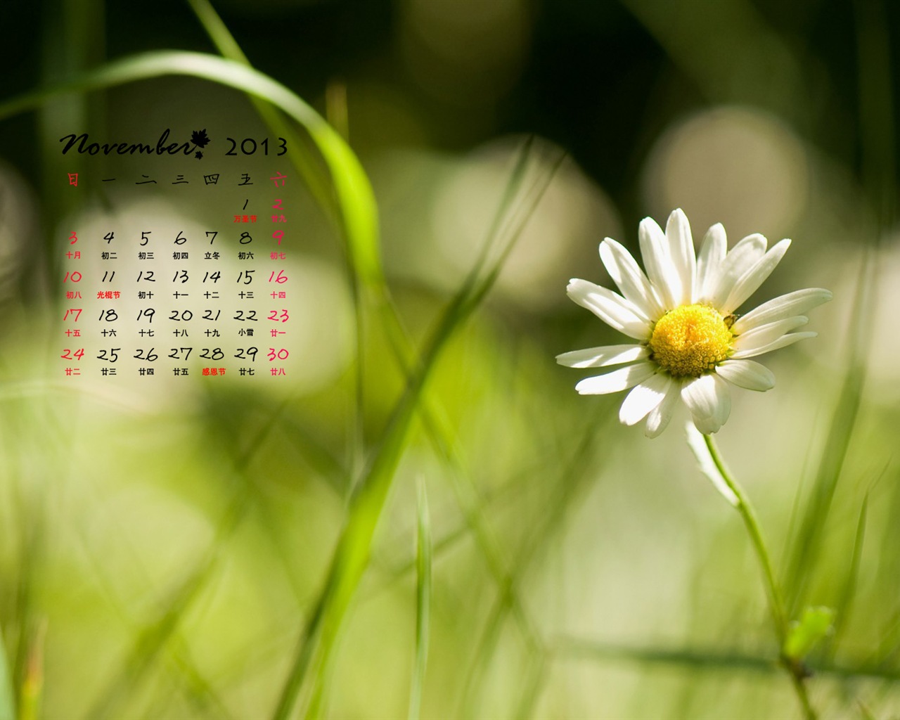 November 2013 Calendar wallpaper (1) #14 - 1280x1024