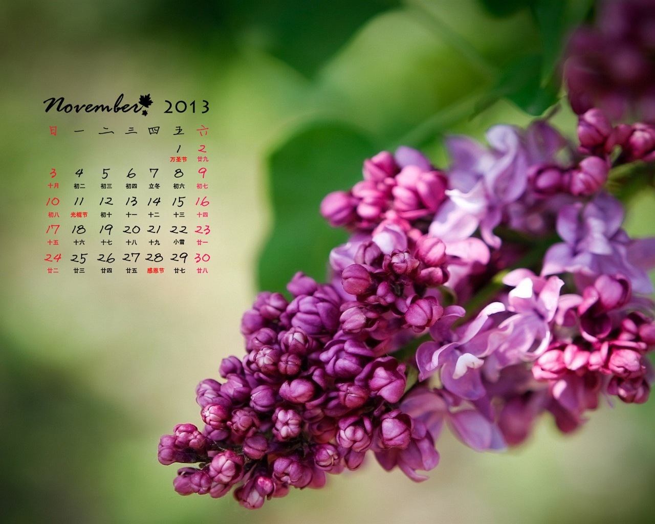 November 2013 Calendar wallpaper (1) #18 - 1280x1024