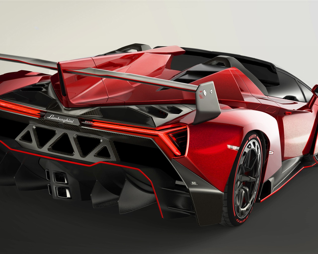 2014 Lamborghini Roadster Veneno rojo supercar HD wallpapers #1 - 1280x1024