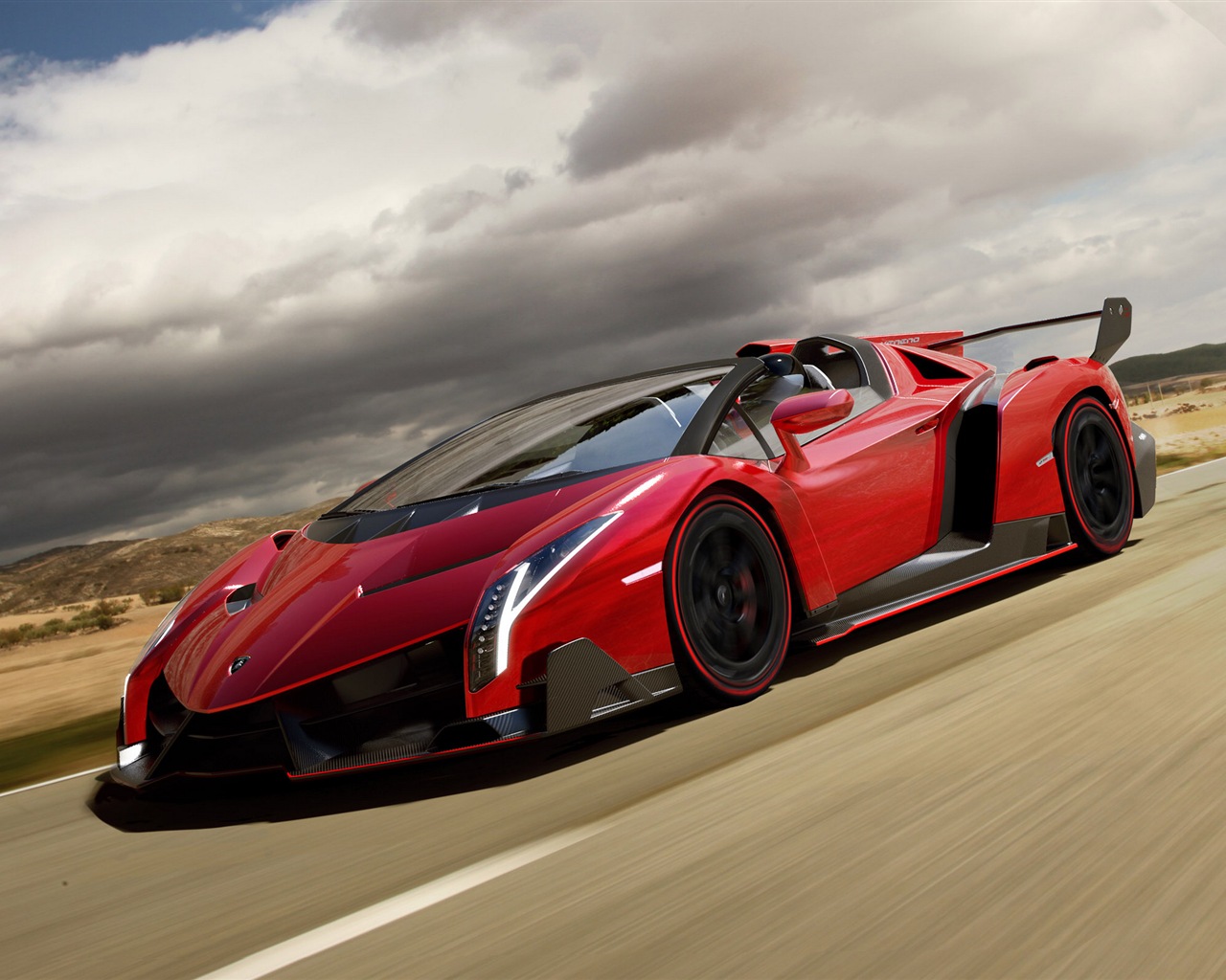 2014 Lamborghini Veneno Roadster red supercar HD wallpapers #3 - 1280x1024