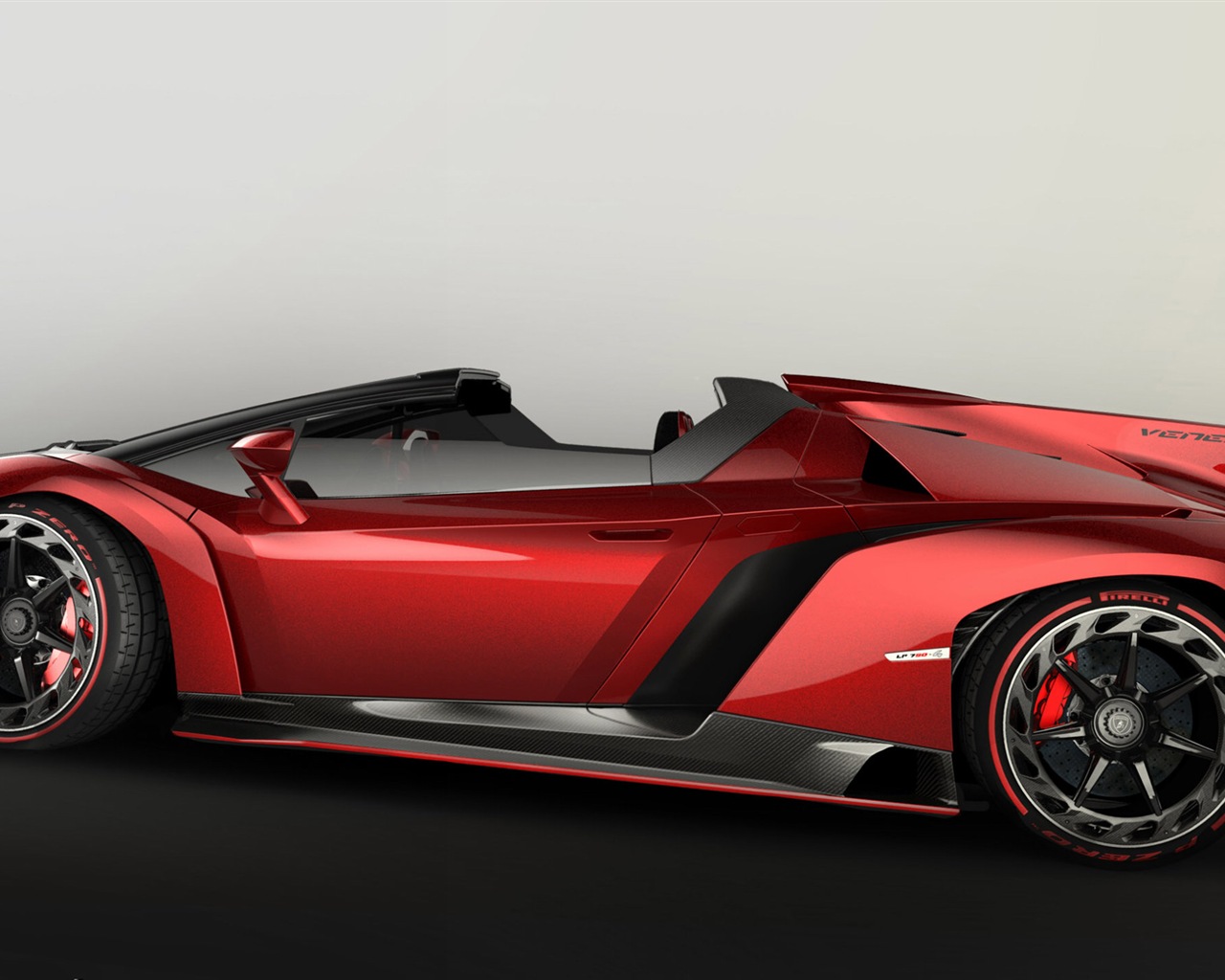 2014 兰博基尼 Veneno 红色跑车 高清壁纸4 - 1280x1024