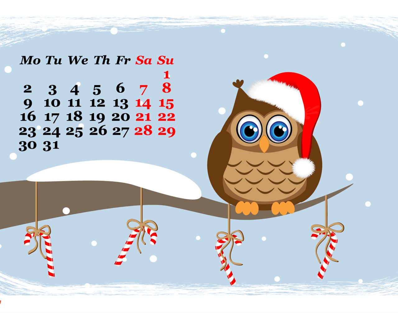 December 2013 Calendar wallpaper (1) #14 - 1280x1024