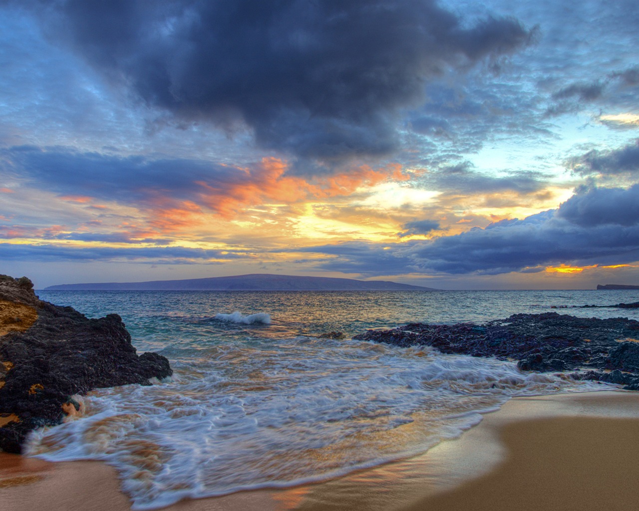Windows 8 téma tapetu: Beach východu a západu slunce zobrazení #9 - 1280x1024