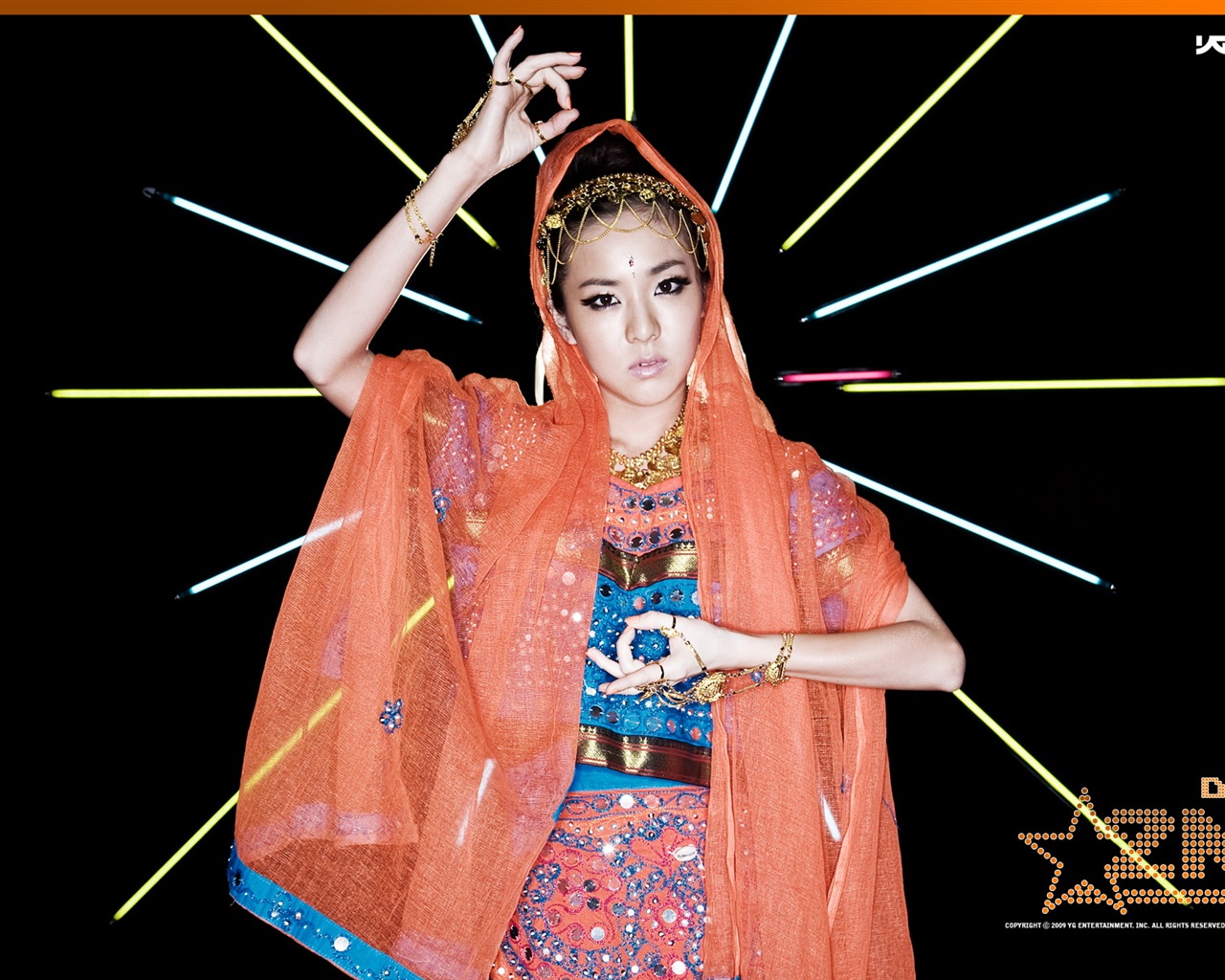 Korean music girls skupina 2NE1 HD tapety na plochu #14 - 1280x1024