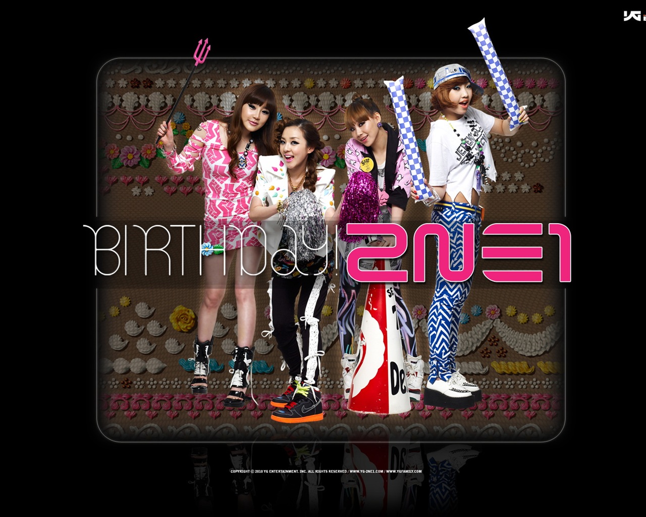 Korean music girls skupina 2NE1 HD tapety na plochu #18 - 1280x1024