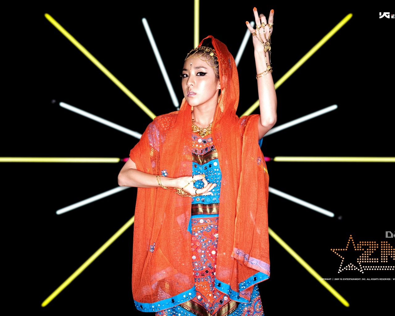 Korean music girls skupina 2NE1 HD tapety na plochu #20 - 1280x1024