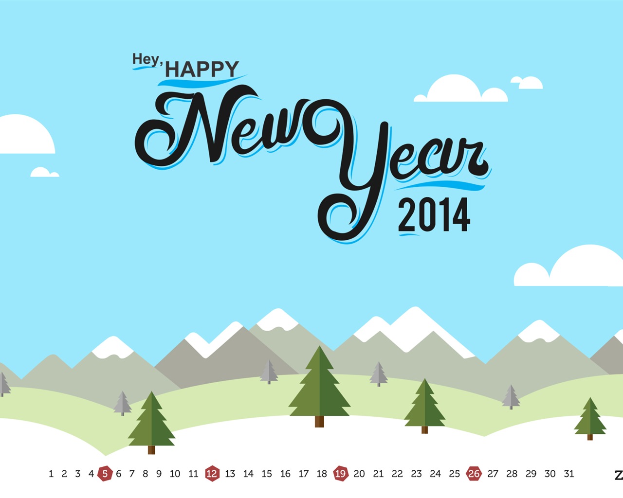 Januar 2014 Kalender Wallpaper (2) #7 - 1280x1024