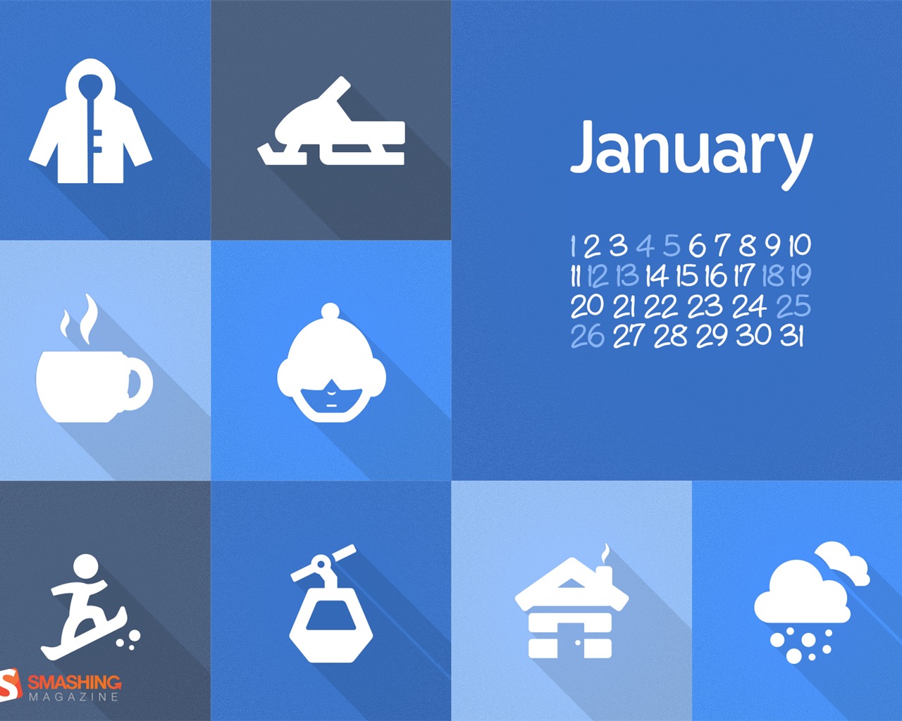 Januar 2014 Kalender Wallpaper (2) #13 - 1280x1024