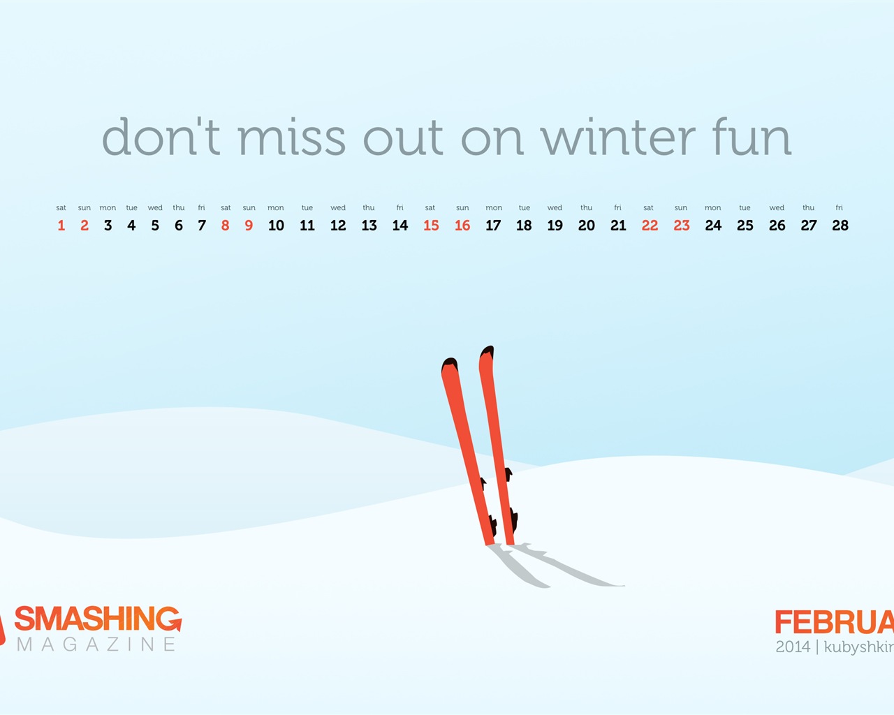 February 2014 Calendar wallpaper (1) #12 - 1280x1024