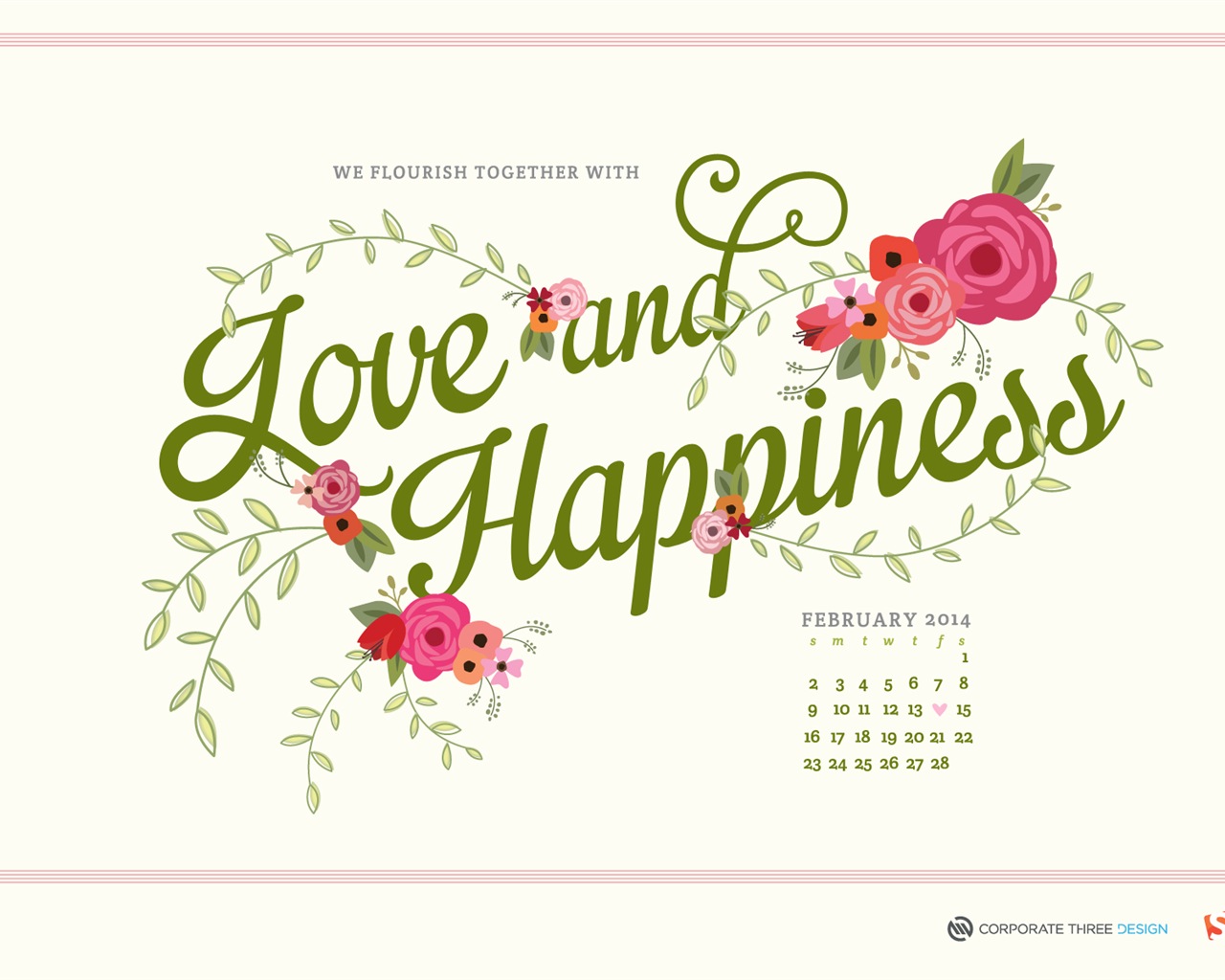 February 2014 Calendar wallpaper (2) #3 - 1280x1024