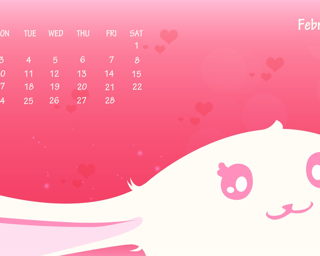 Februar 2014 Kalender Wallpaper (2) #6 - 1280x1024