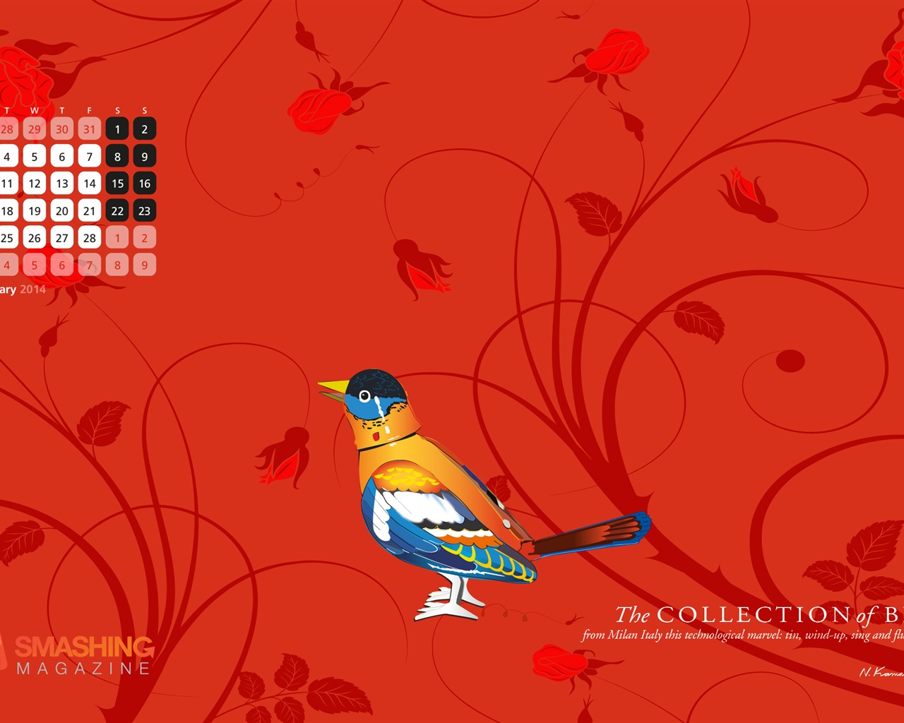 February 2014 Calendar wallpaper (2) #16 - 1280x1024