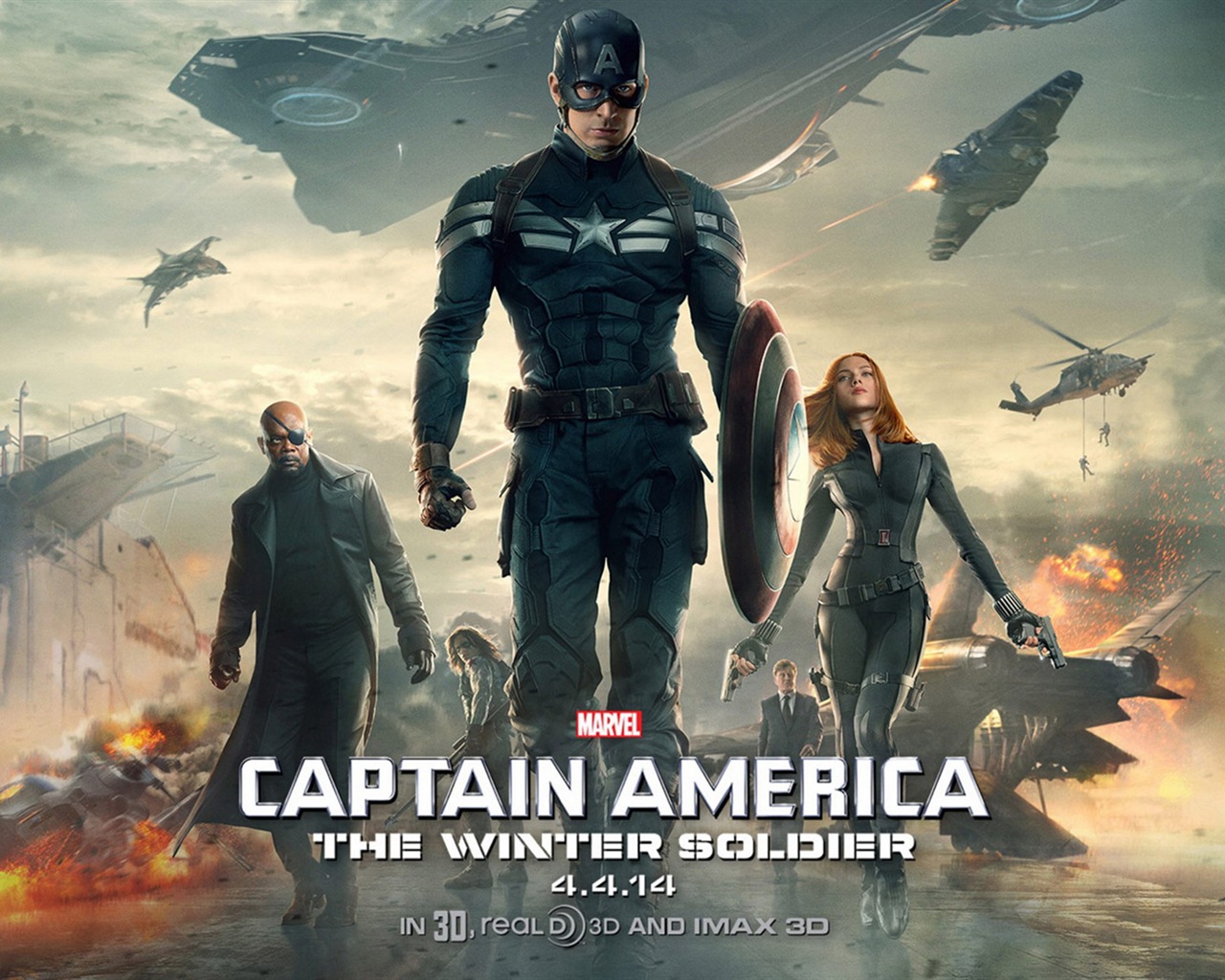 Captain America: The Winter Soldier HD tapety na plochu #1 - 1280x1024