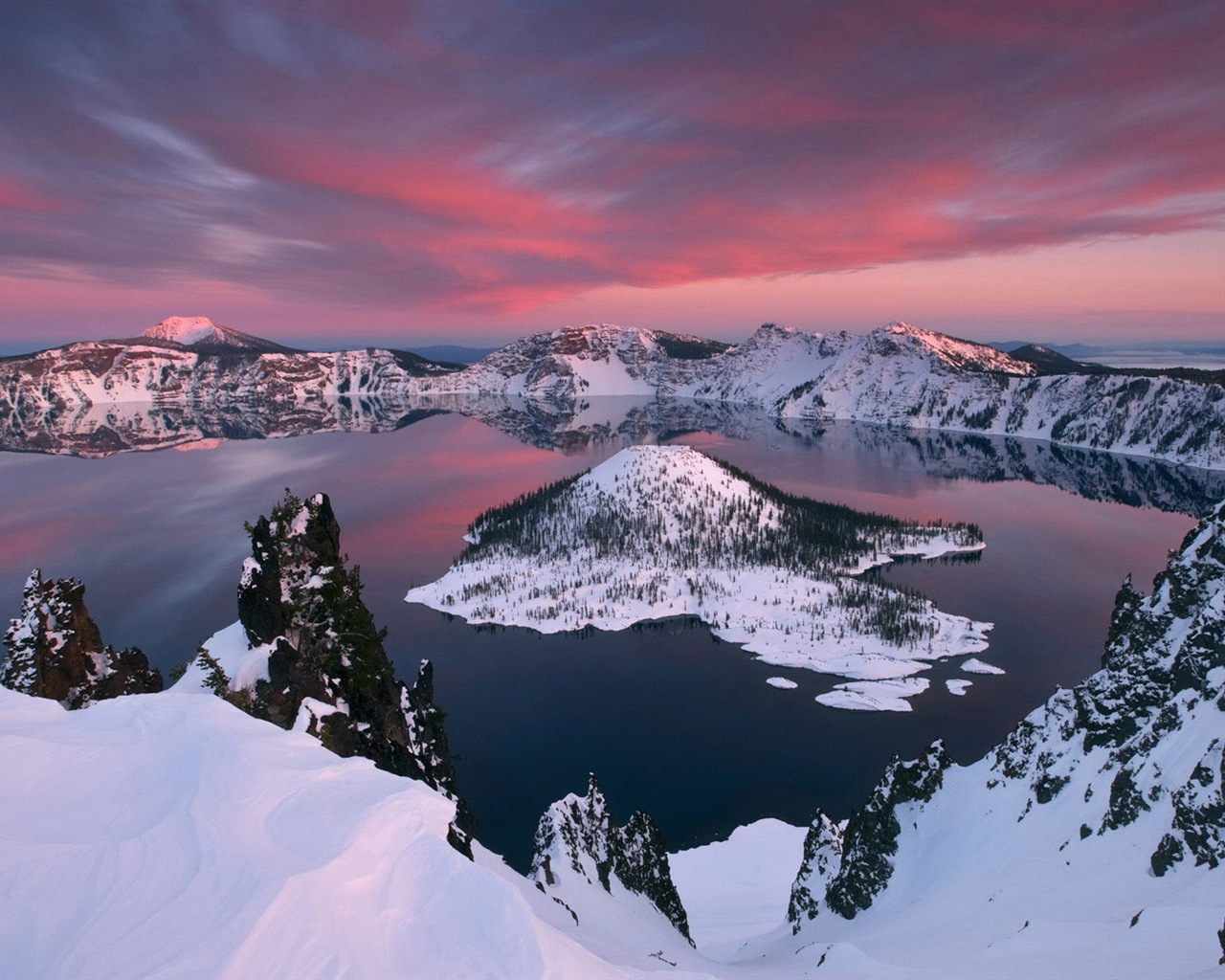 Volcanique paysage de lac fonds d'écran HD #9 - 1280x1024