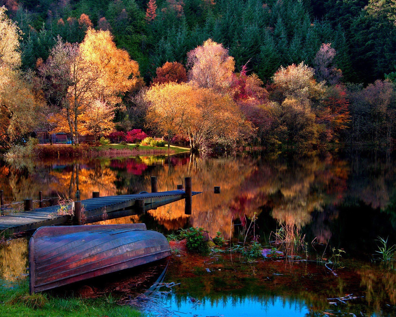 Réflexion dans le fond d'un paysage naturel de l'eau #7 - 1280x1024