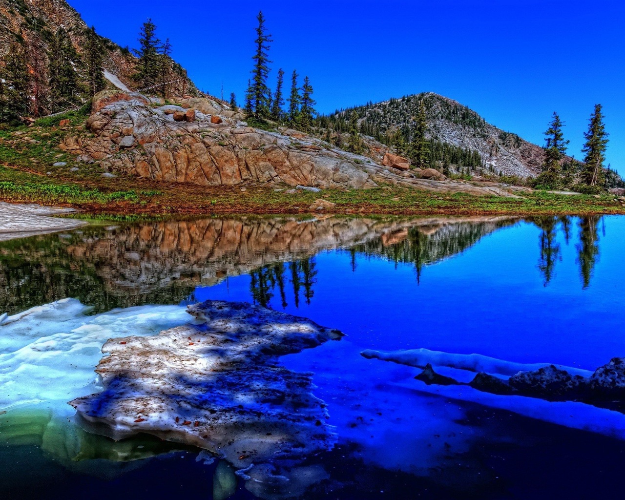 Réflexion dans le fond d'un paysage naturel de l'eau #20 - 1280x1024