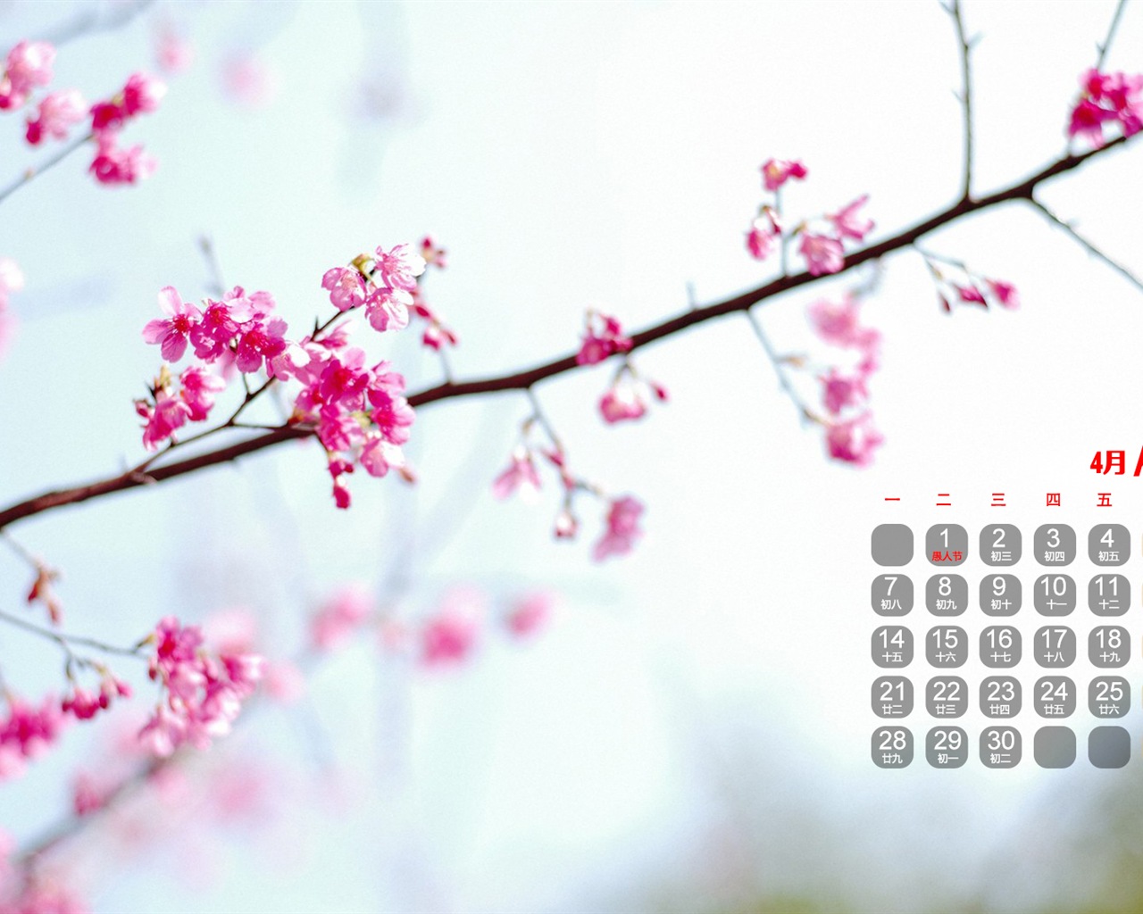2014年4月 月曆壁紙(一) #4 - 1280x1024