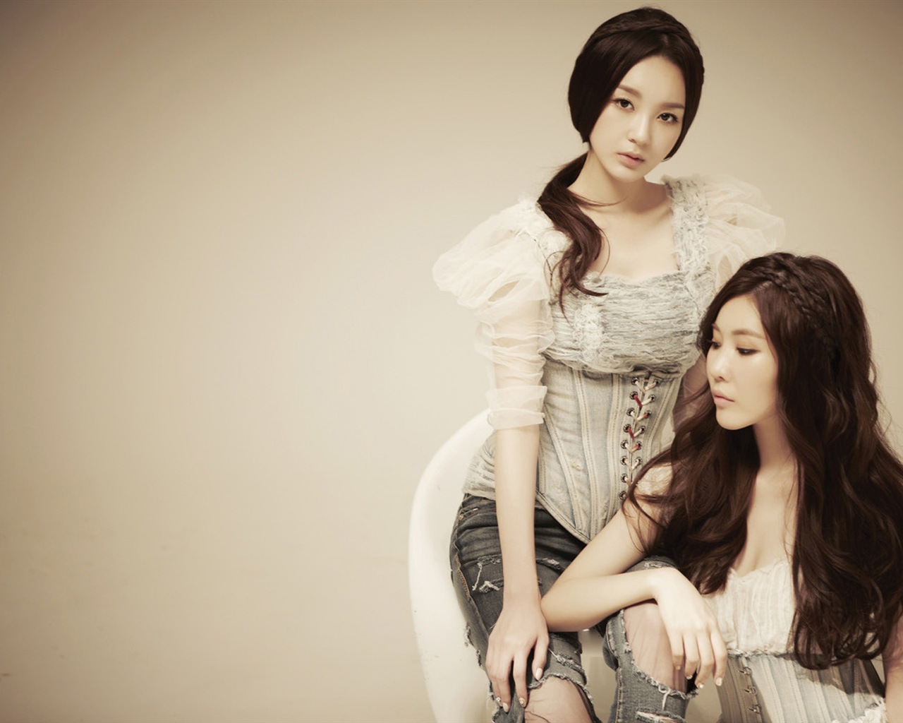 Davichi, duo de groupe coréen de fille, fonds d'écran HD #8 - 1280x1024