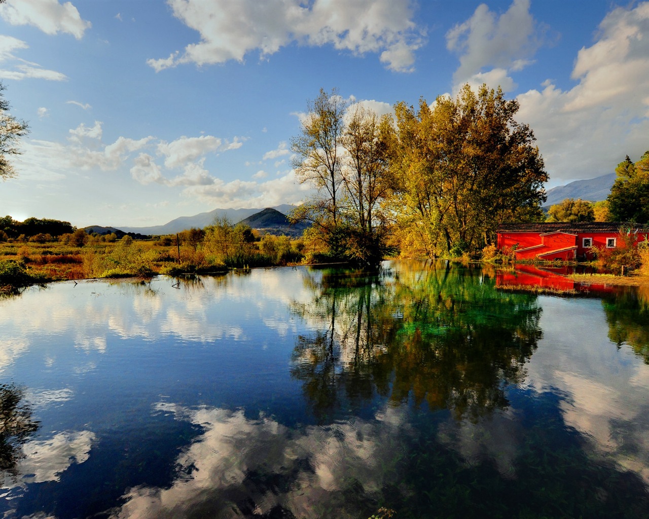 El agua y los árboles en otoño fondos de pantalla HD #9 - 1280x1024