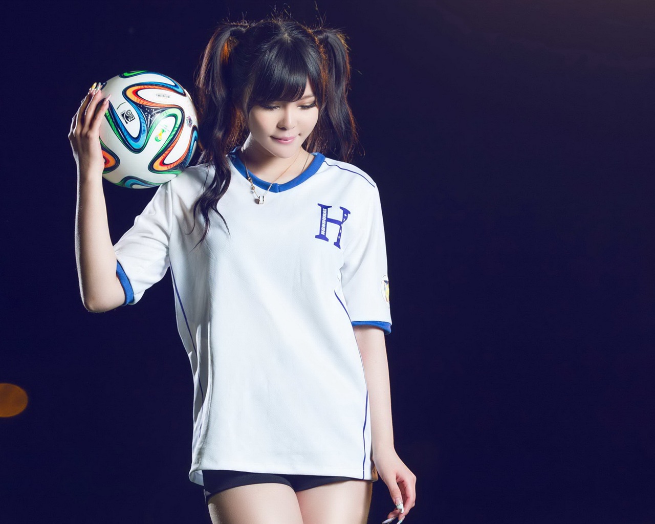 32 World Cup jerseys, football baby beautiful girls HD wallpapers #10 - 1280x1024