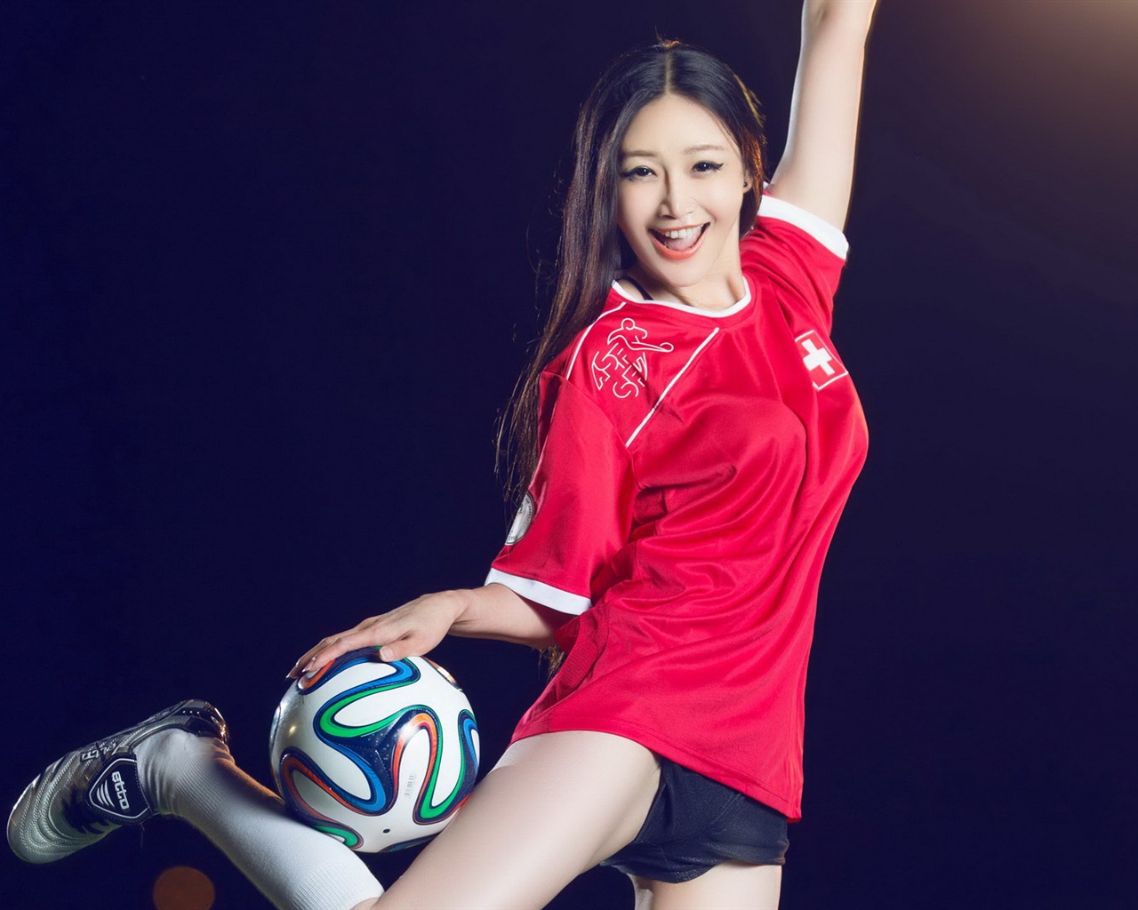 32 WM-Trikots, Fußball-Baby schöne Mädchen HD Wallpaper #18 - 1280x1024