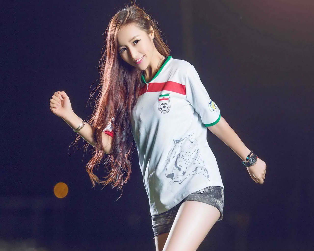 32 World Cup jerseys, football baby beautiful girls HD wallpapers #25 - 1280x1024
