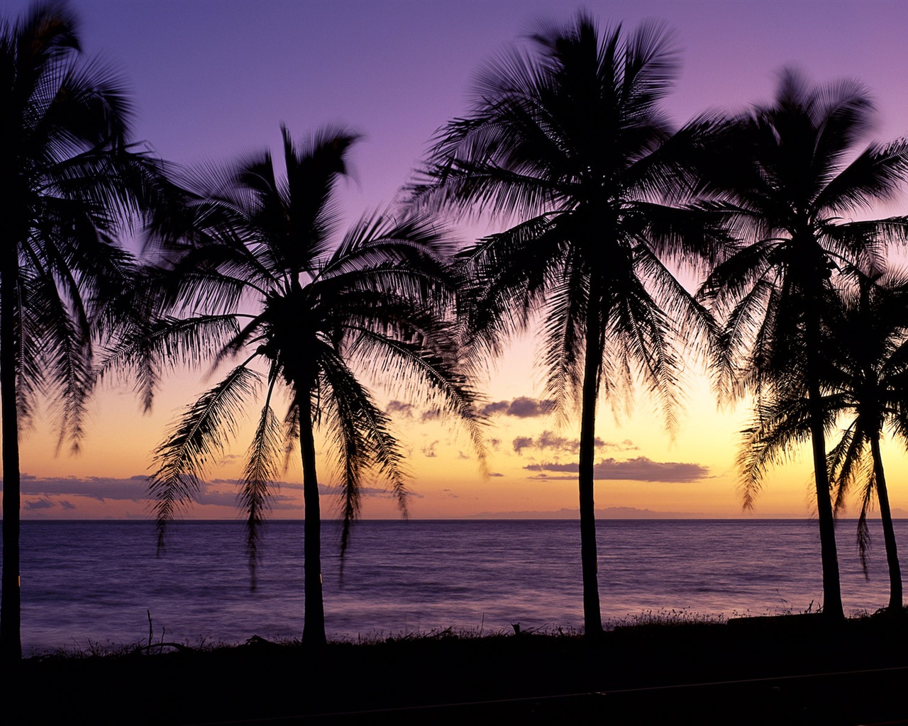 美しいビーチの夕日、Windows 8のパノラマワイドスクリーンの壁紙 #1 - 1280x1024