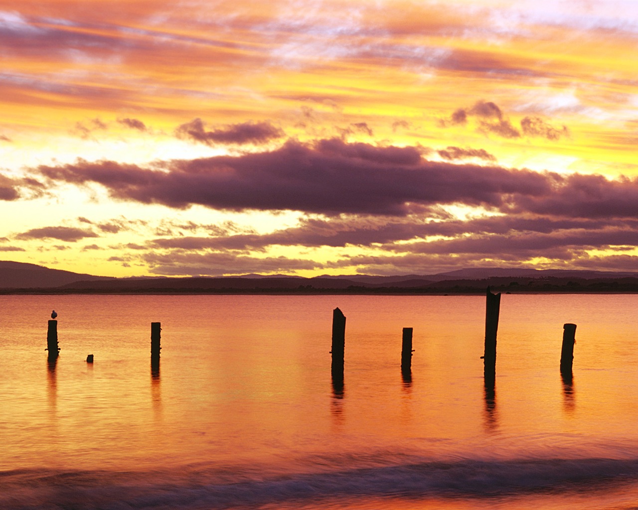 美しいビーチの夕日、Windows 8のパノラマワイドスクリーンの壁紙 #7 - 1280x1024