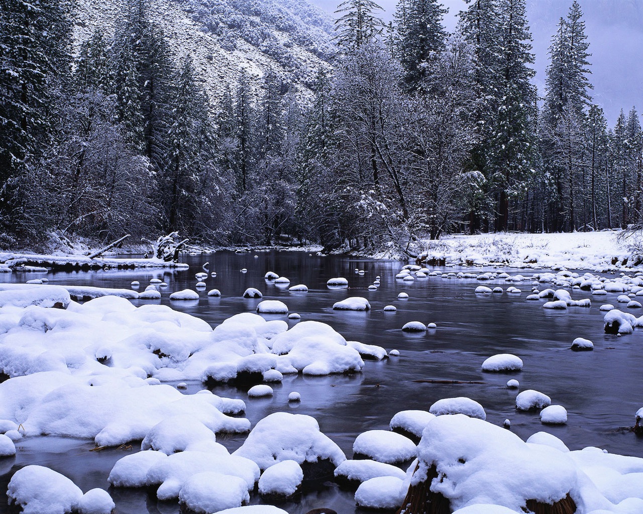 美しい寒い冬の雪、Windows 8のパノラマワイドスクリーンの壁紙 #10 - 1280x1024