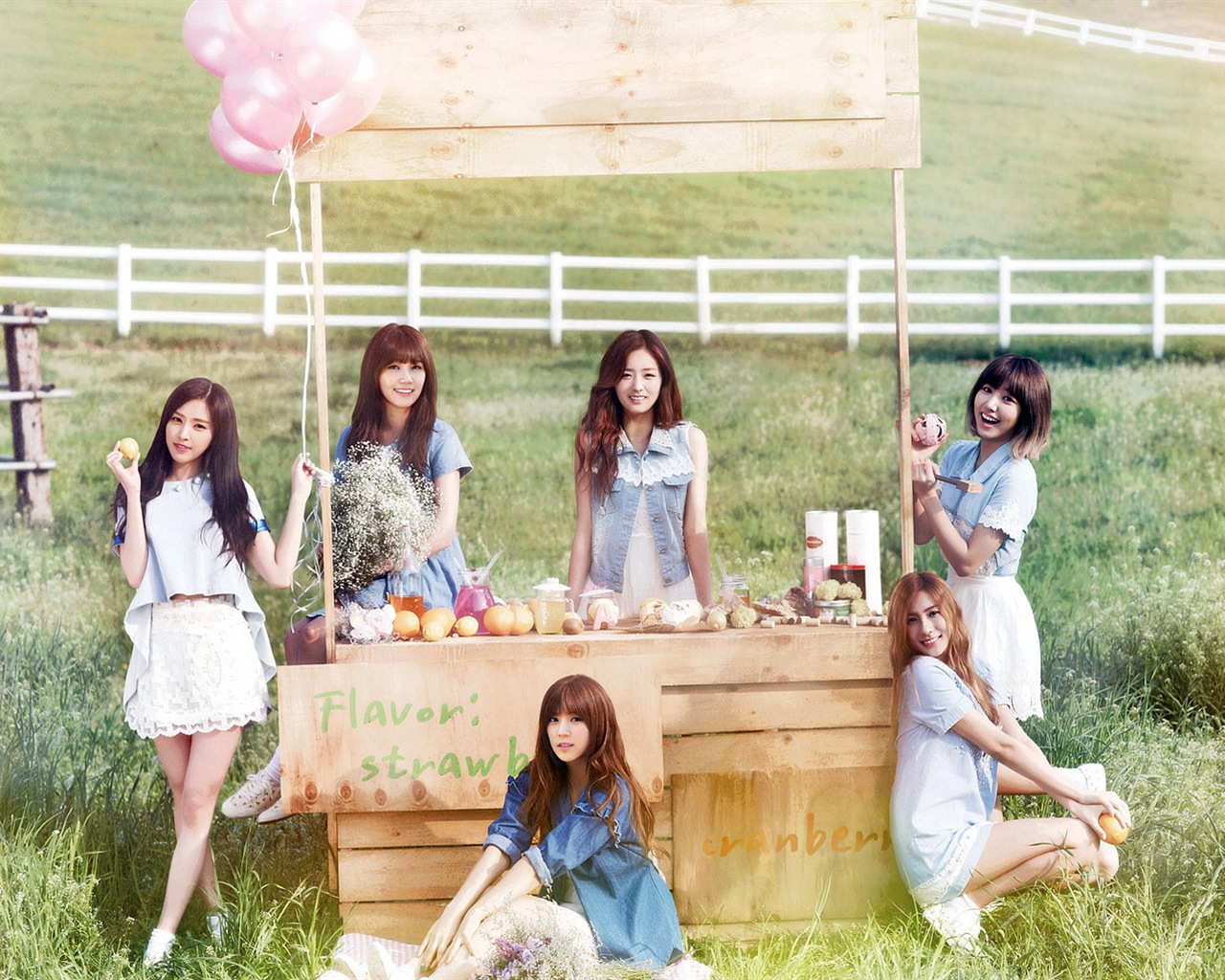 Groupe de musique de fille coréenne, A wallpapers HD rose #11 - 1280x1024