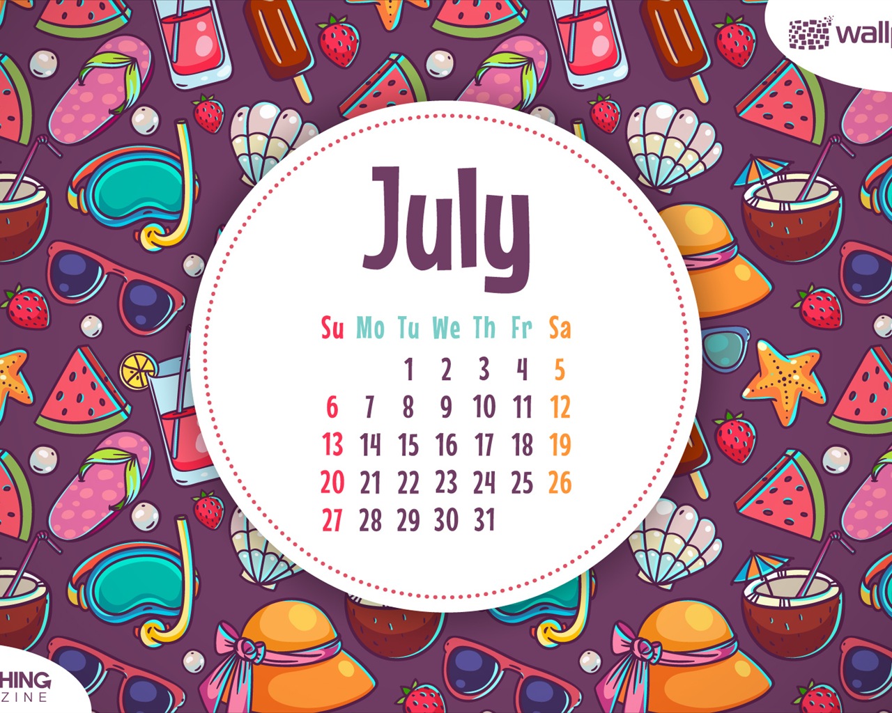 Juli 2014 Kalender Wallpaper (1) #6 - 1280x1024