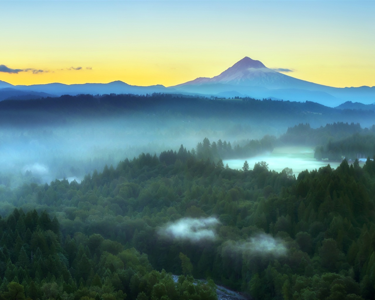 朦朧的清晨風景，Windows 8 主題壁紙 #9 - 1280x1024