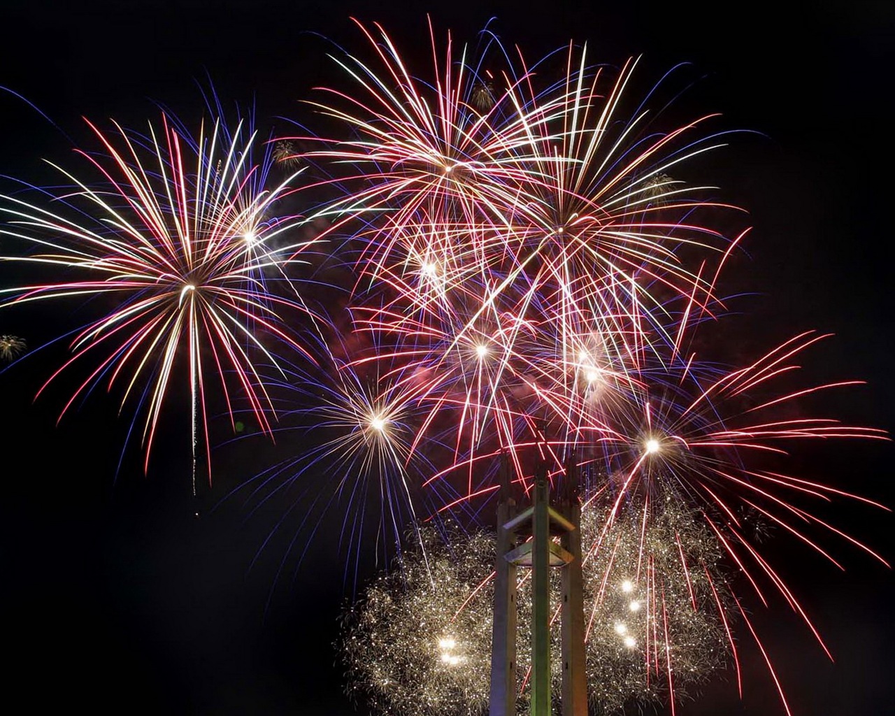 La belleza del cielo nocturno, fuegos artificiales hermosos fondos de pantalla #3 - 1280x1024