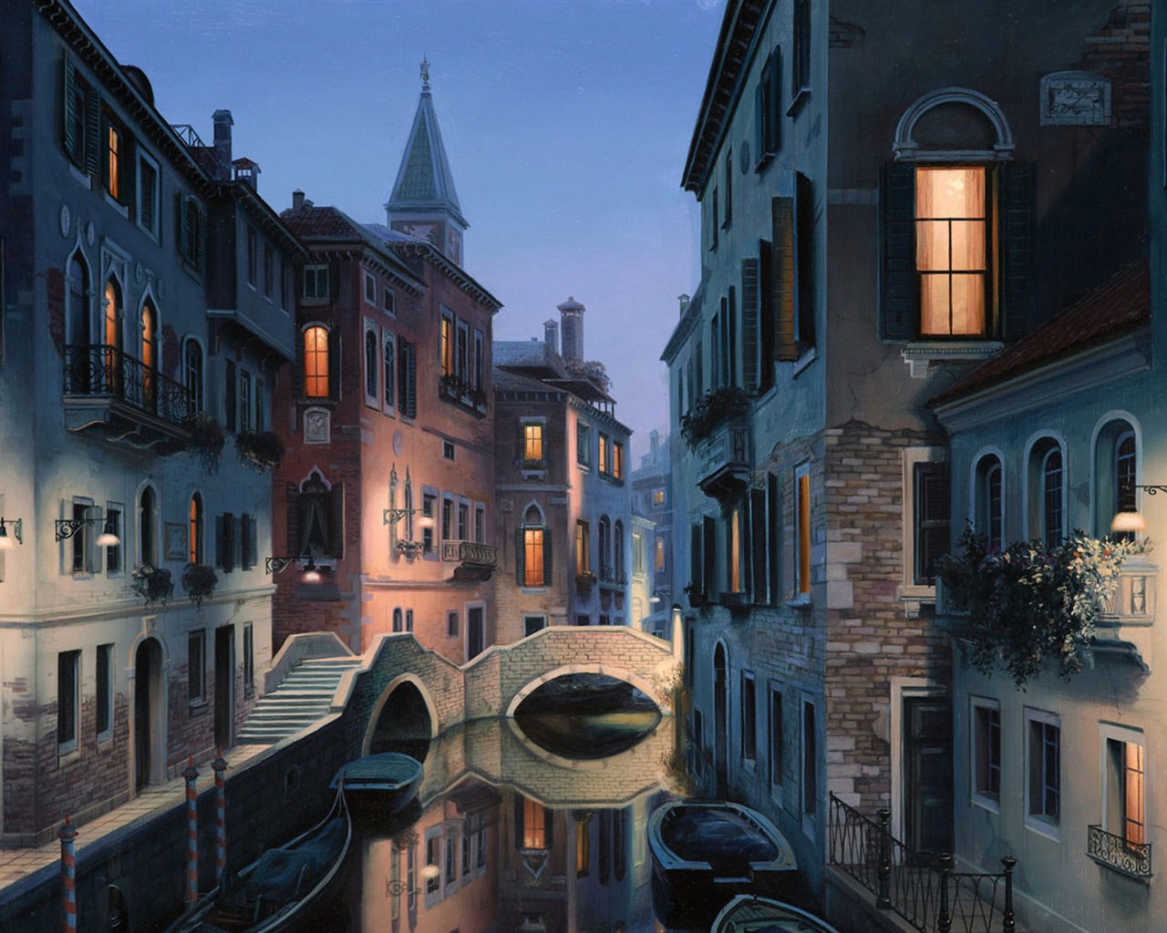 Belle Watertown, Venise fonds d'écran HD #7 - 1280x1024