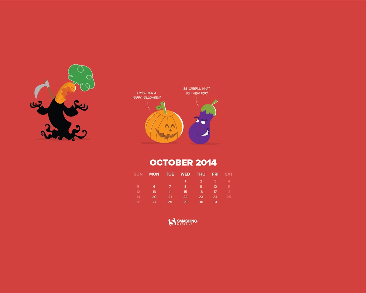 Oktober 2014 Kalender Tapete (2) #4 - 1280x1024