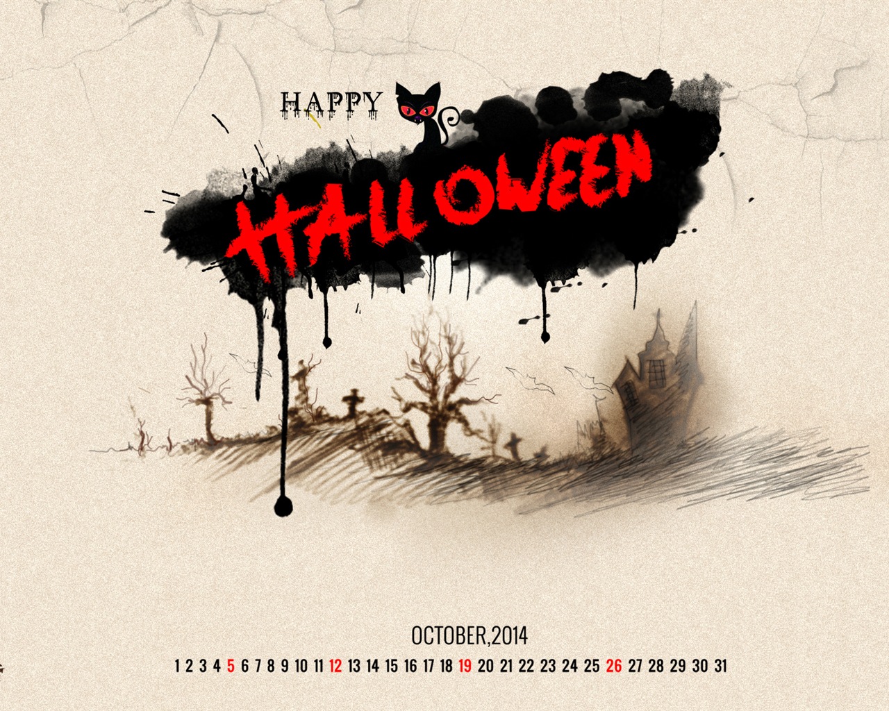 Oktober 2014 Kalender Tapete (2) #8 - 1280x1024