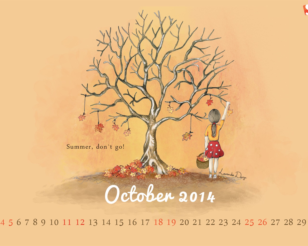 Oktober 2014 Kalender Tapete (2) #16 - 1280x1024
