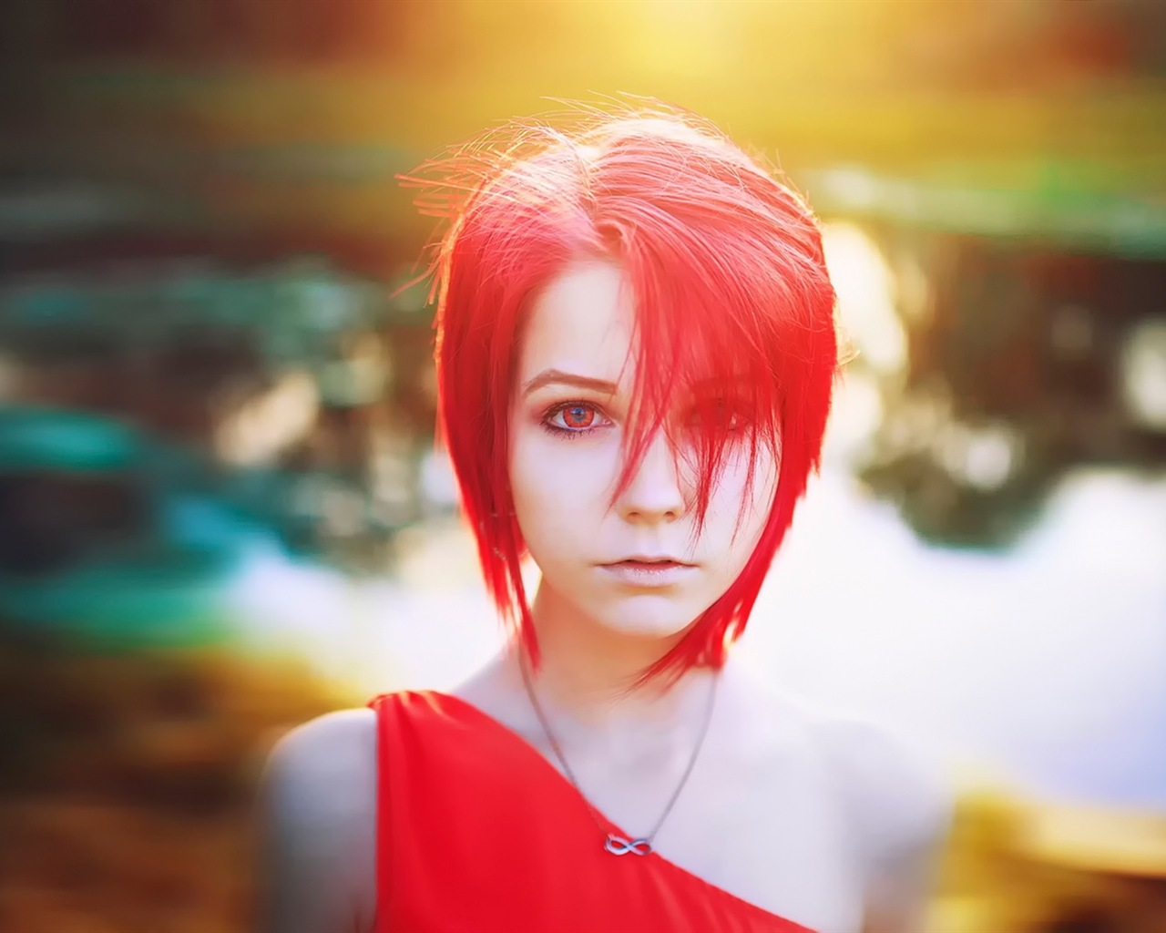 Short-haired girl HD wallpapers #1 - 1280x1024