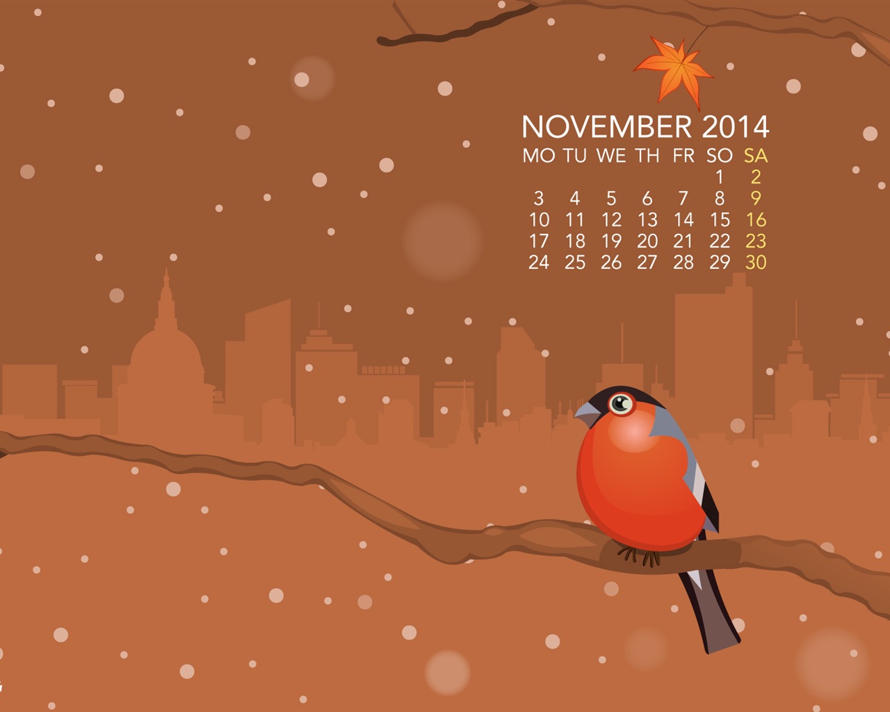 November 2014 Calendar wallpaper(2) #13 - 1280x1024