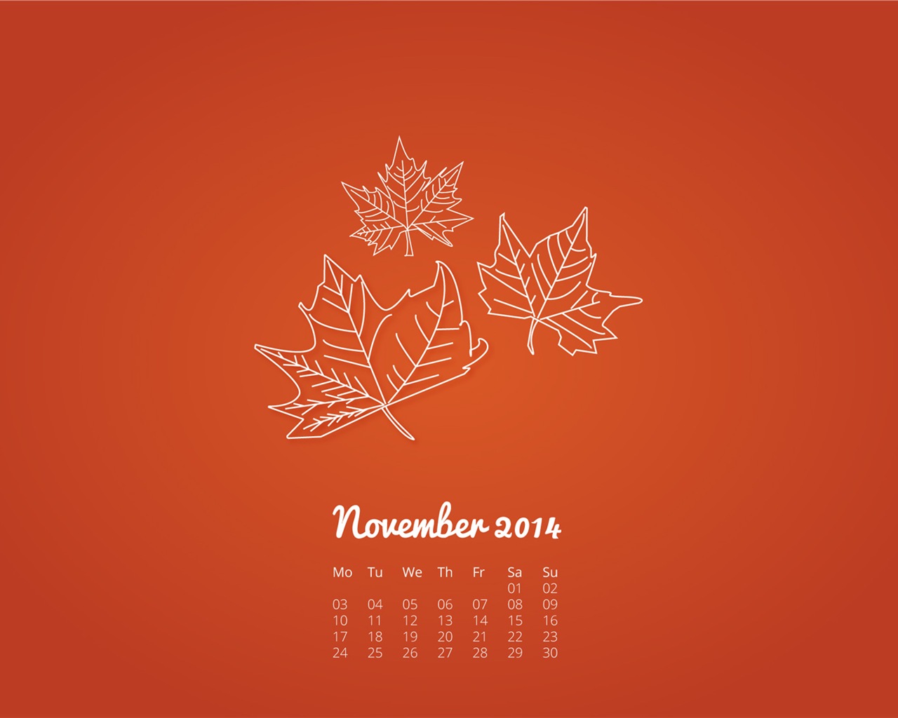 November 2014 Kalender Tapete (2) #18 - 1280x1024