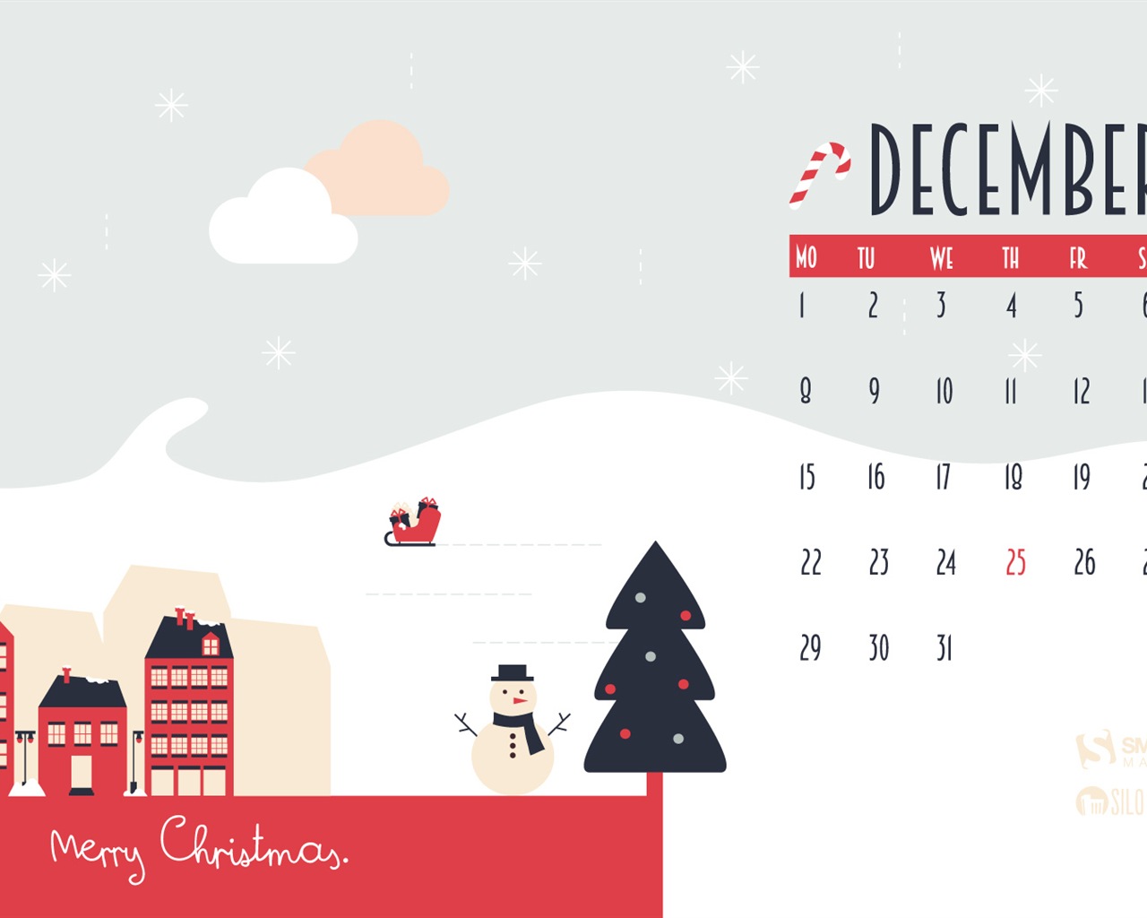 December 2014 Calendar wallpaper (1) #16 - 1280x1024