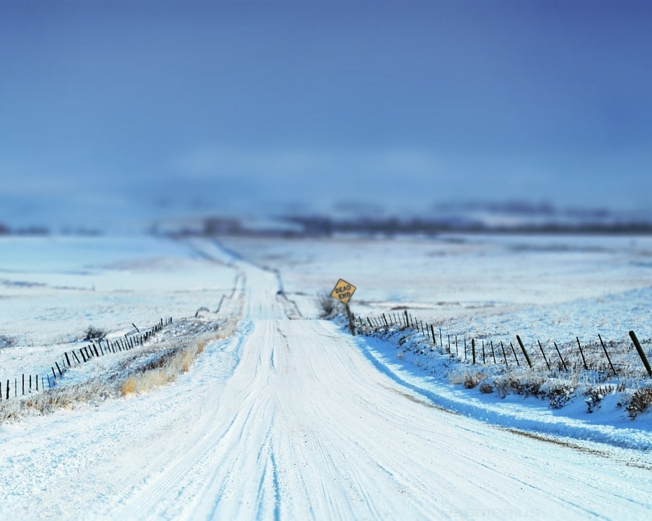 冬天的雪景，山，湖，树木，道路 高清壁纸2 - 1280x1024
