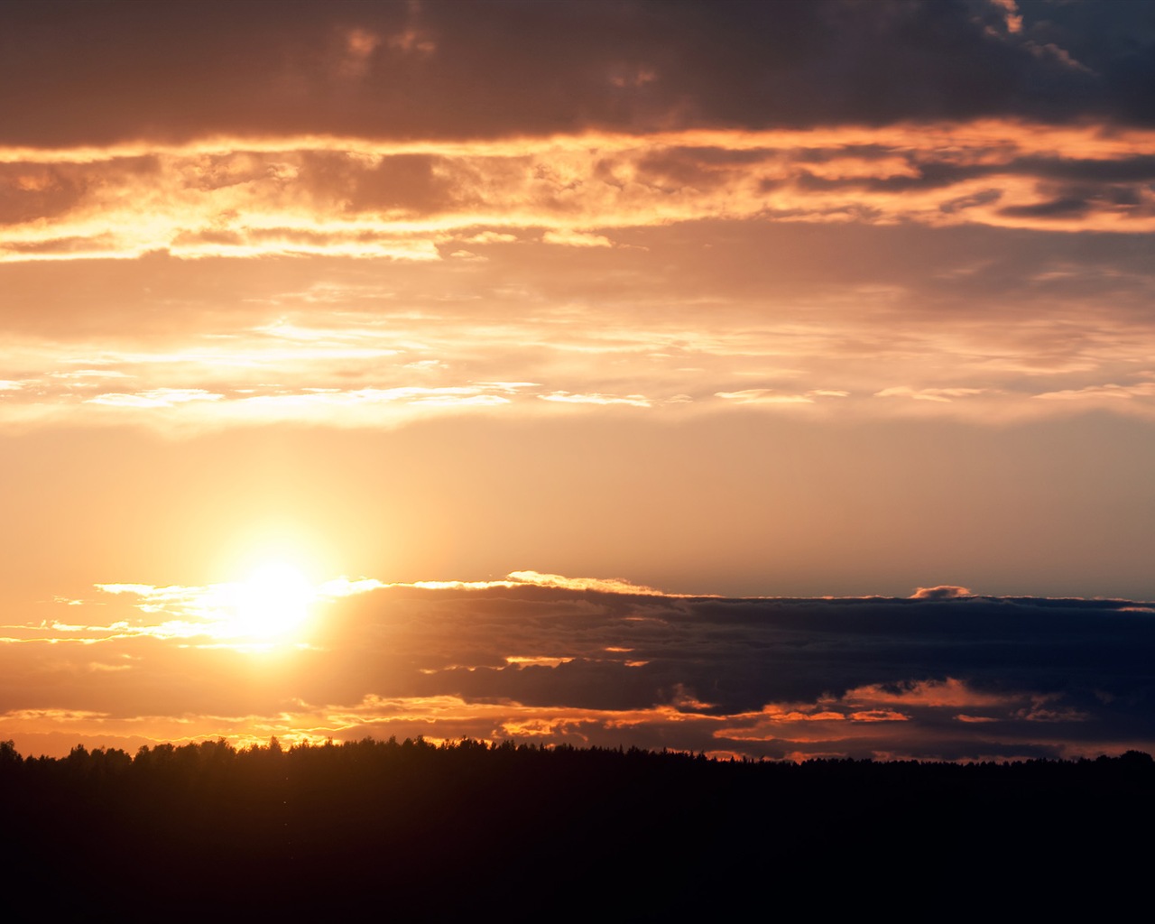 夕陽，藍天，大海，自然風景高清壁紙 #4 - 1280x1024
