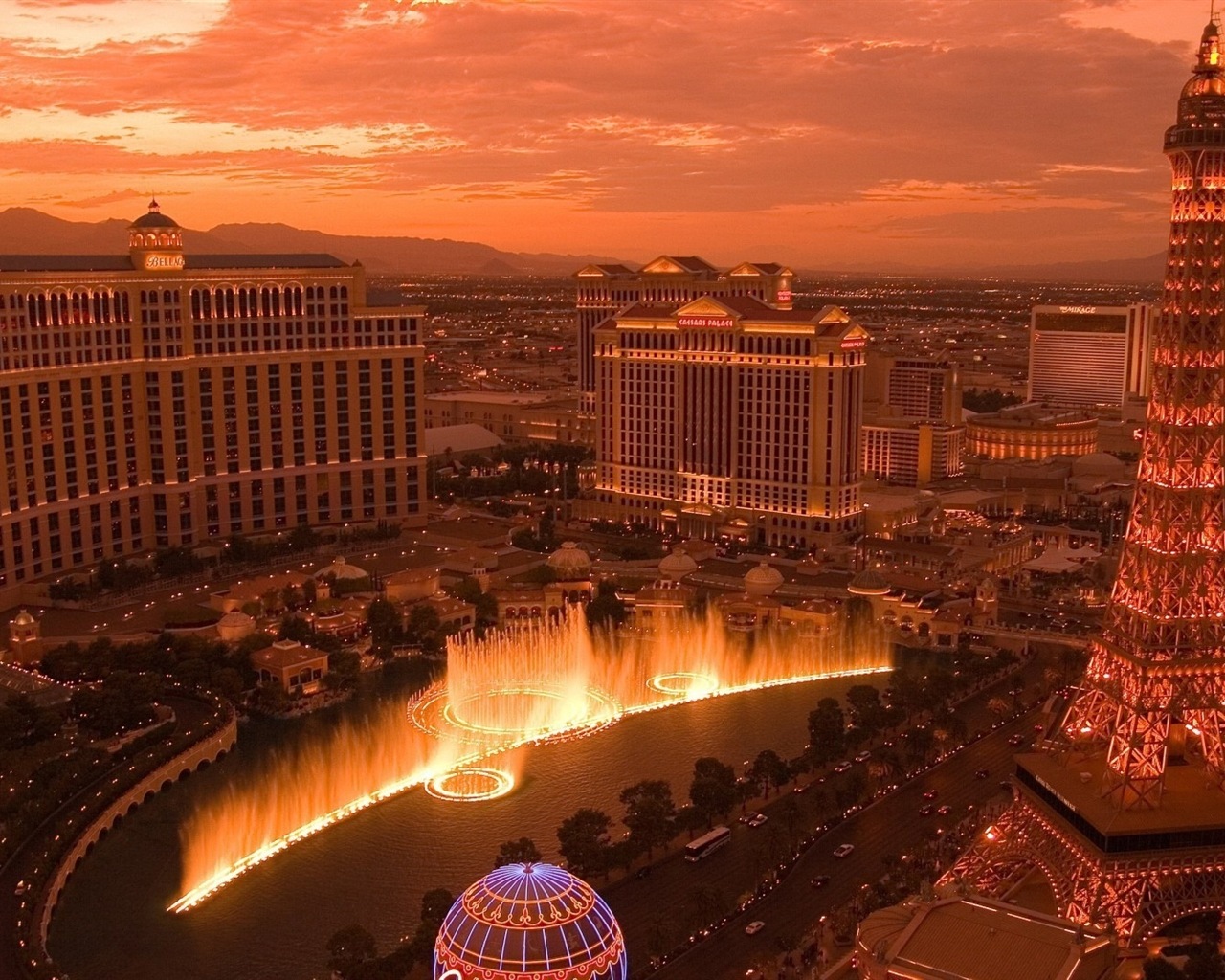 Hermosa noche en fondos de pantalla de alta definición de Las Vegas #4 - 1280x1024