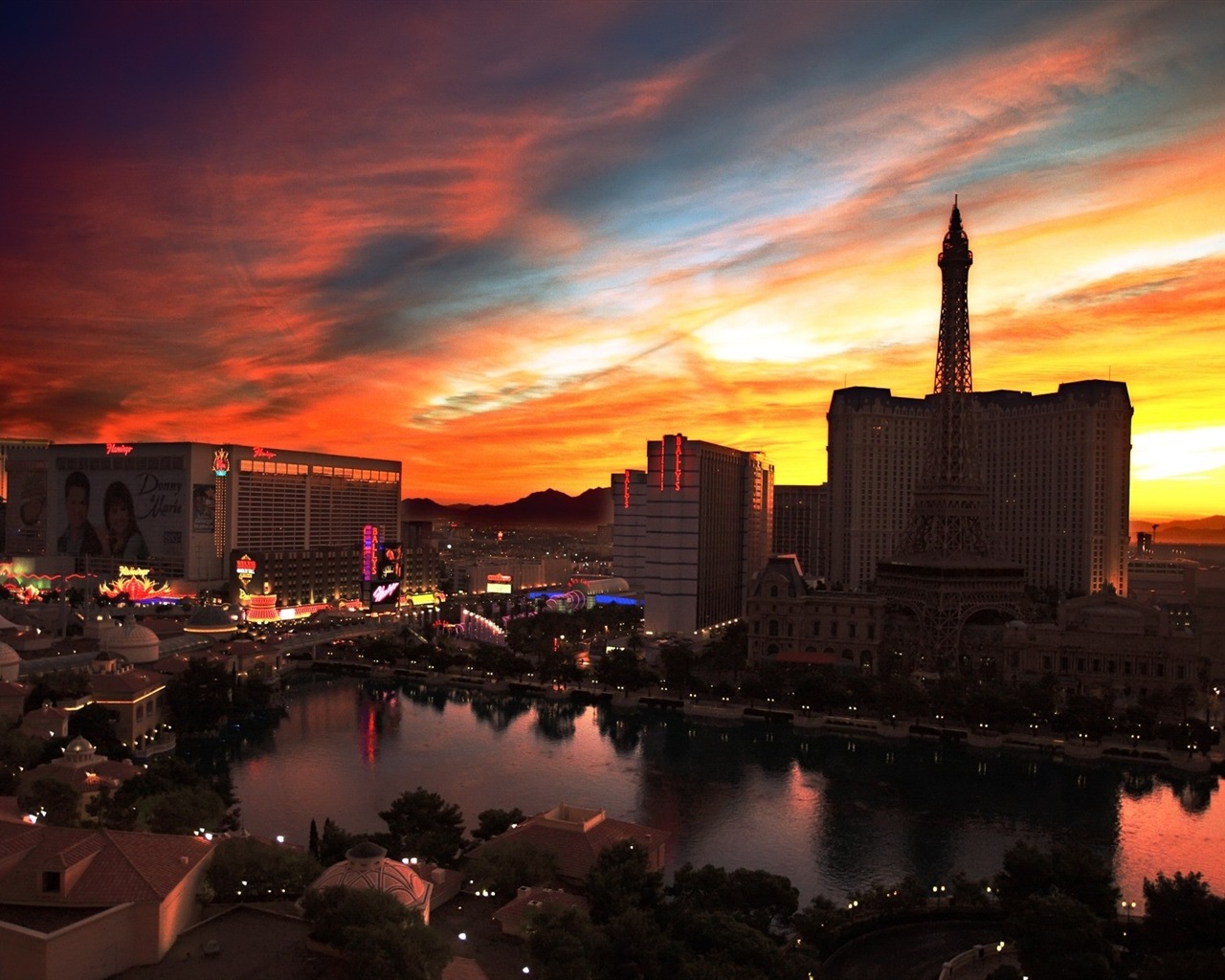 拉斯維加斯 美麗的夜景 高清壁紙 #5 - 1280x1024