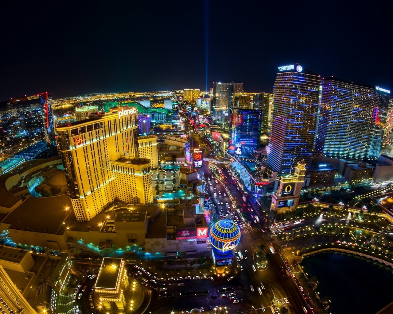 Hermosa noche en fondos de pantalla de alta definición de Las Vegas #13 - 1280x1024