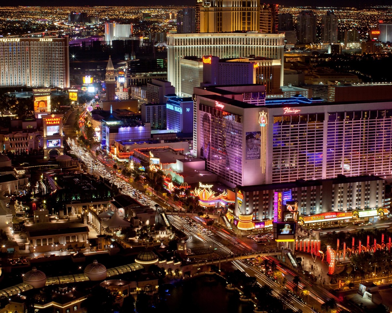 Hermosa noche en fondos de pantalla de alta definición de Las Vegas #15 - 1280x1024