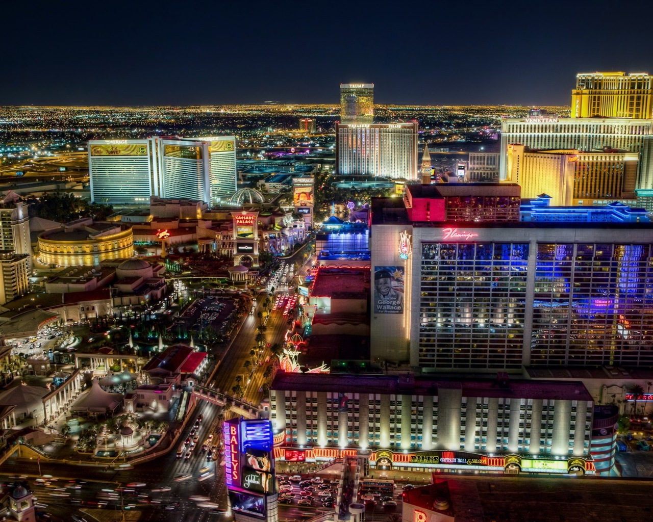 Beautiful night in Las Vegas HD wallpapers #17 - 1280x1024
